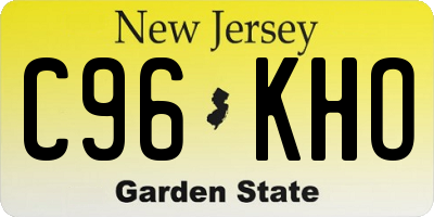 NJ license plate C96KHO