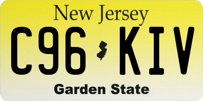 NJ license plate C96KIV
