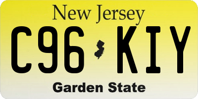 NJ license plate C96KIY