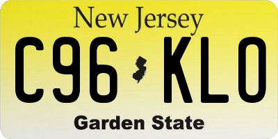 NJ license plate C96KLO