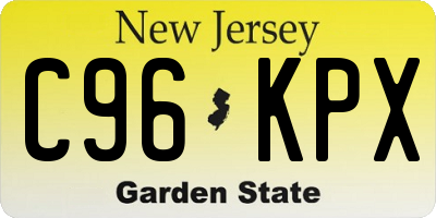 NJ license plate C96KPX