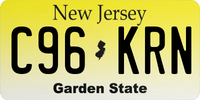 NJ license plate C96KRN