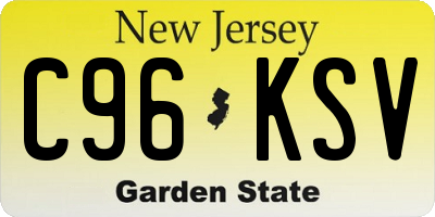 NJ license plate C96KSV