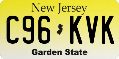 NJ license plate C96KVK