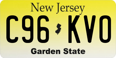 NJ license plate C96KVO
