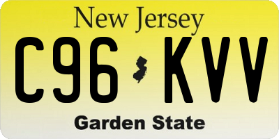 NJ license plate C96KVV