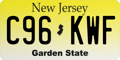 NJ license plate C96KWF