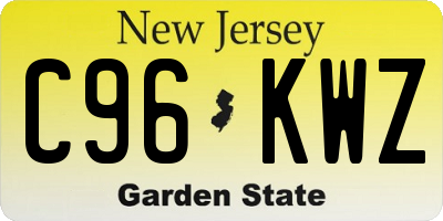 NJ license plate C96KWZ