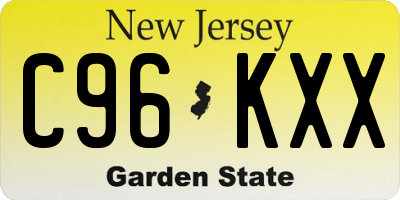 NJ license plate C96KXX