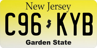 NJ license plate C96KYB
