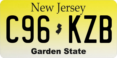 NJ license plate C96KZB