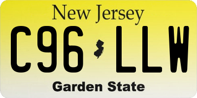 NJ license plate C96LLW
