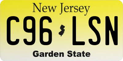 NJ license plate C96LSN