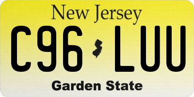 NJ license plate C96LUU
