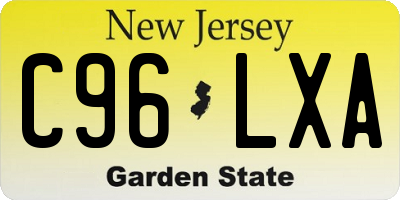 NJ license plate C96LXA