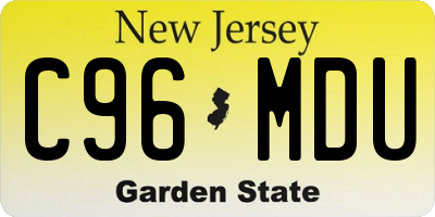 NJ license plate C96MDU