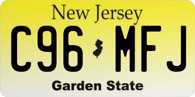 NJ license plate C96MFJ