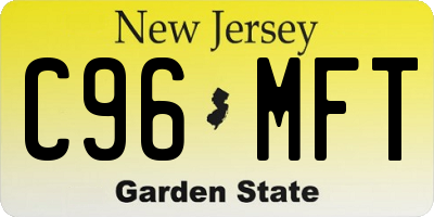 NJ license plate C96MFT