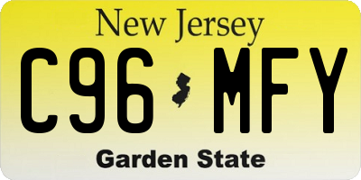 NJ license plate C96MFY