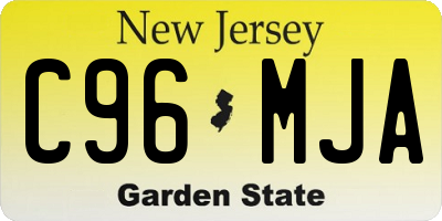 NJ license plate C96MJA
