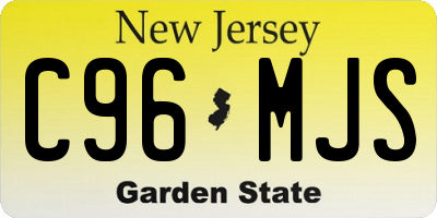 NJ license plate C96MJS