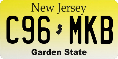 NJ license plate C96MKB