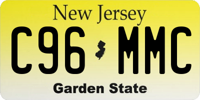 NJ license plate C96MMC
