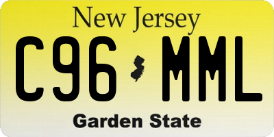 NJ license plate C96MML