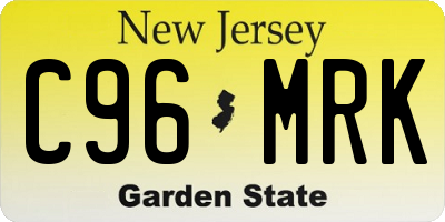 NJ license plate C96MRK