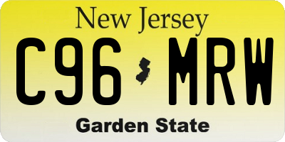 NJ license plate C96MRW