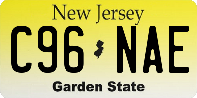 NJ license plate C96NAE