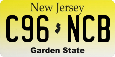 NJ license plate C96NCB