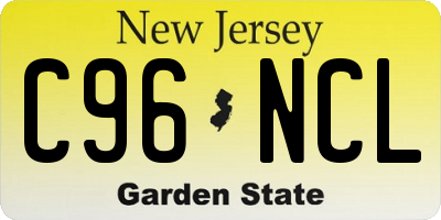 NJ license plate C96NCL