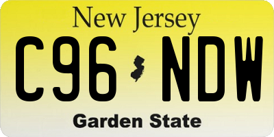NJ license plate C96NDW