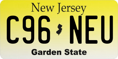 NJ license plate C96NEU