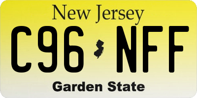 NJ license plate C96NFF