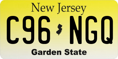 NJ license plate C96NGQ