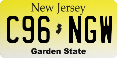 NJ license plate C96NGW