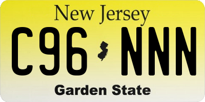 NJ license plate C96NNN