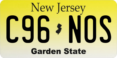 NJ license plate C96NOS