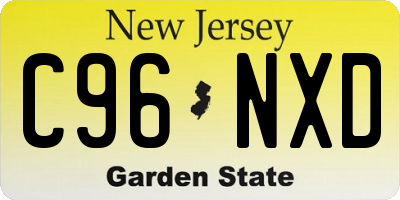 NJ license plate C96NXD