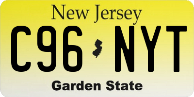 NJ license plate C96NYT