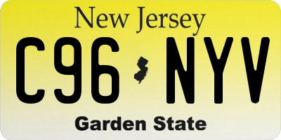 NJ license plate C96NYV