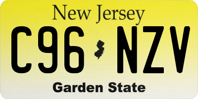NJ license plate C96NZV