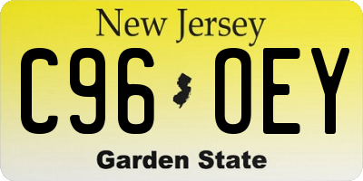 NJ license plate C96OEY