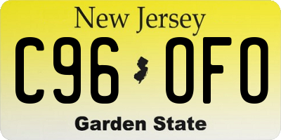 NJ license plate C96OFO