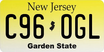 NJ license plate C96OGL