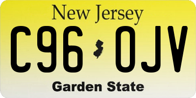 NJ license plate C96OJV