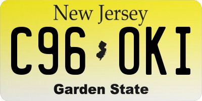 NJ license plate C96OKI