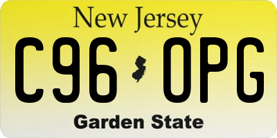 NJ license plate C96OPG